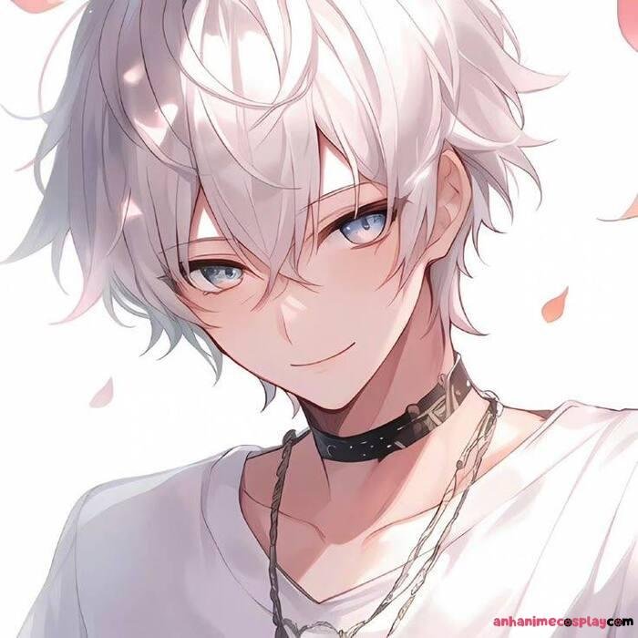 hình ảnh anime nam tóc trắng cute đẹp